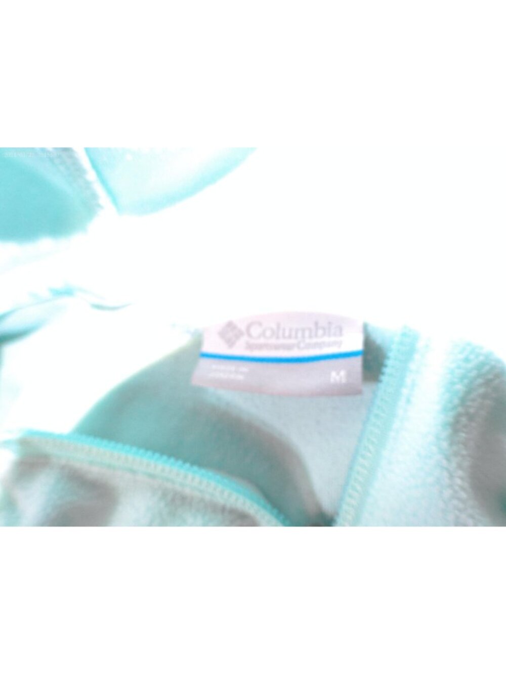 Columbia Hoodie Fleece Velour Athleisure Aqua Medium - Picture 5 of 7